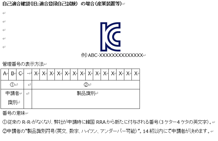 KCマーク表示方法